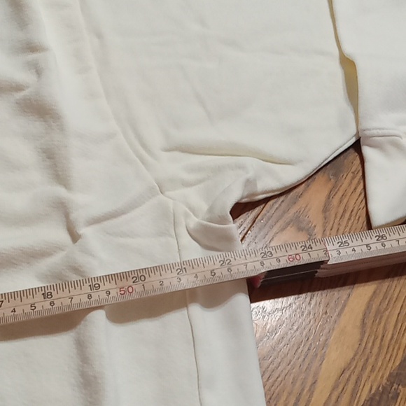 LACAUSA WOMENS EXTRA SMALL XS Top Sweatshirt Shirt NEW Casual Cream Organic - Picture 3 of 6